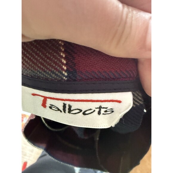 VTG. Talbots Wool Wrap Skirt Size 10 Red Plaid Kilt Pleated Preppy Old Money - Picture 9 of 13